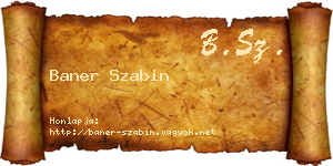 Baner Szabin névjegykártya